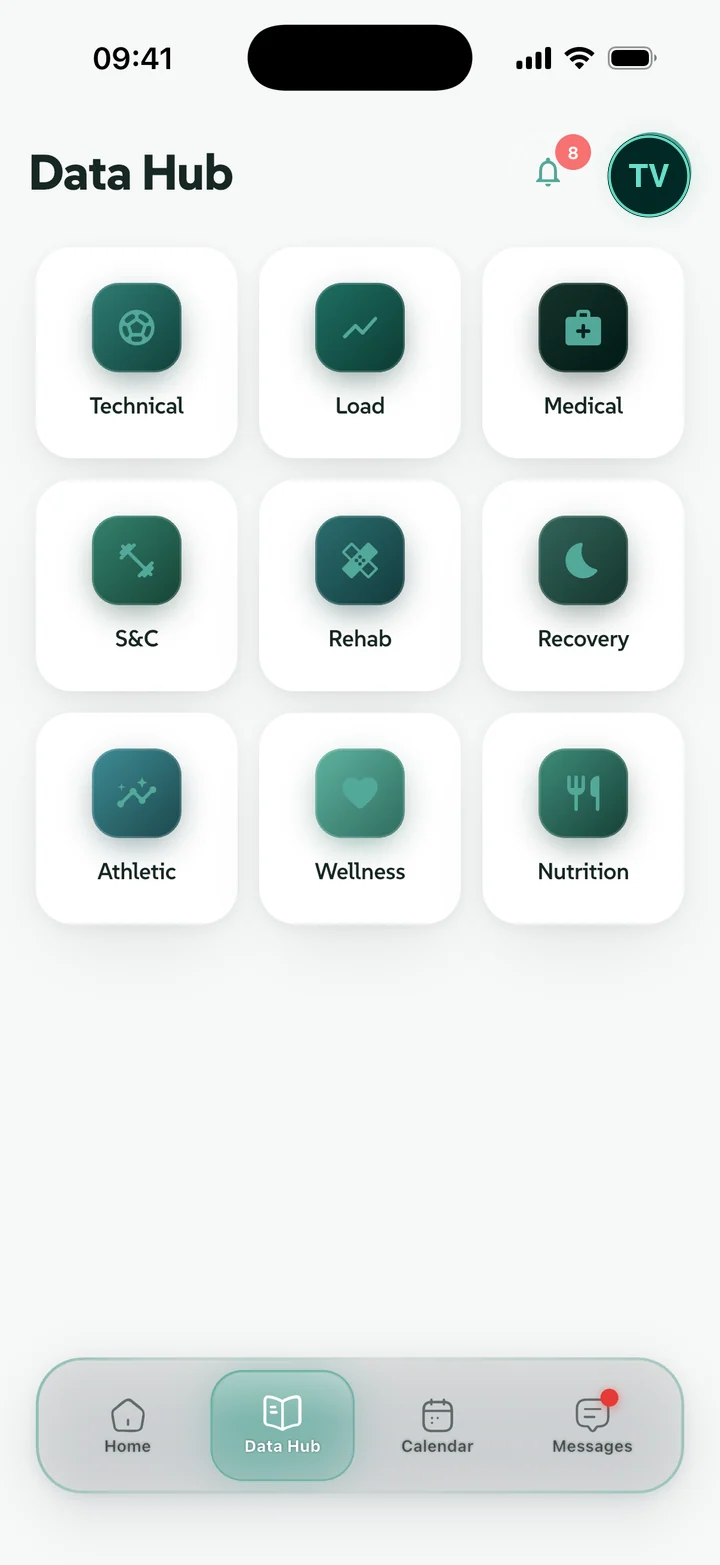 The Data Hub in the OPN player app, where the passport lives